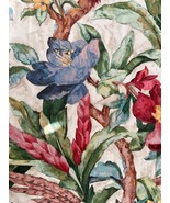 Fabric Piece Tropical Garden Flowers Birds for Wall Art Cushions 56” x 38” - £13.02 GBP