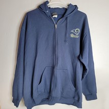 St Loius Rams Hoodie Jacket 2XL Retro Mens Full Zip Navy Blue Front LA Rams - $35.99