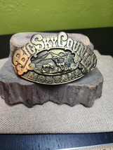 Montana Big Sky Country Brass Belt Buckle  VTG USA 1975 Adezy Denver Bra... - $39.87
