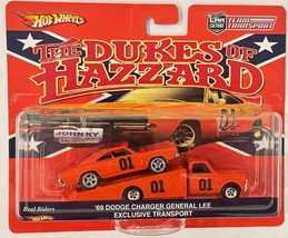 Custom Hot Wheels Team Transport &#39;69 Dodge Charger Dukes of Hazzard Flatbed w/RR - £137.48 GBP