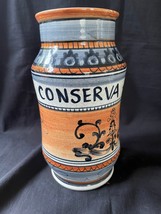 Antique Italy petucco tolio apothecary&#39;s albarello  Ceramic Vase Jar - $89.00