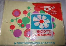 Vintage Scott Family Placemats Mod Style 8 Two Ply Paper Placemats 1968 - £3.98 GBP