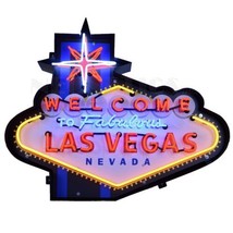 Welcome To Fabulous Las Vegas Neon Sign Vintage Look Light Neon Sign 39&quot;x33&quot;x6&quot; - £1,478.80 GBP