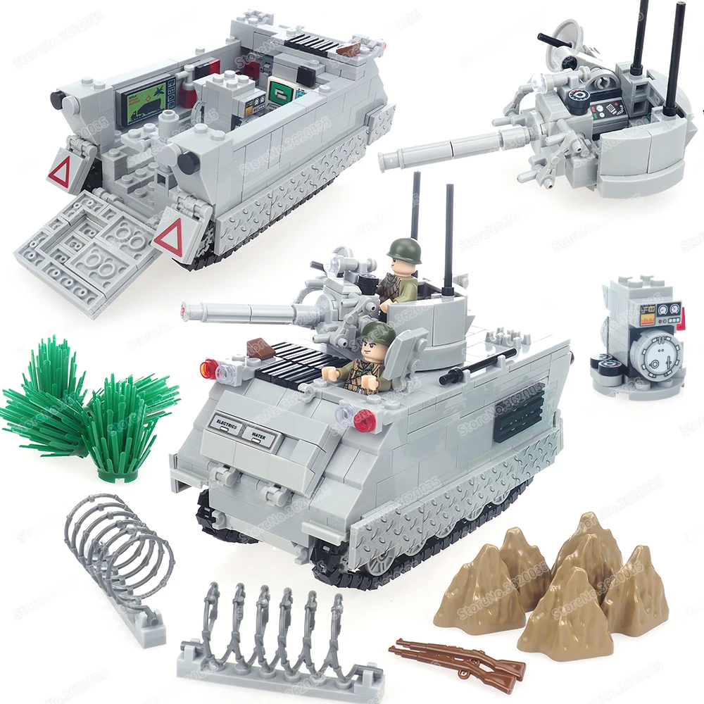 Military M163 M163 Vulcan antiaircraft  cannon Building Block US WW2 Soldiers - $55.39