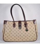 Dooney &amp; Bourke Womens Double Signature Tote Shoulder Bag Brown Leather ... - $122.24 CAD