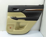 17 Toyota Highlander #1254 Door Panel, Rear w/ Shade Right Tan 67630-0E472 - £221.04 GBP