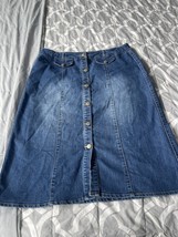 EST 1946 Denim Womens 16W Button Front Maxi Denim Skirt Stretch Modesty ... - $16.00