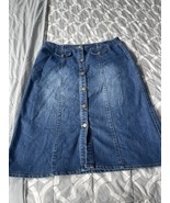 EST 1946 Denim Womens 16W Button Front Maxi Denim Skirt Stretch Modesty ... - $16.00