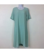 Norm Thompson Womens Sea Green Crinkle Dress Size Small Shift Pullover - £18.49 GBP