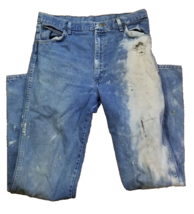 Vintage Wrangler 36 Long Denim Western Jeans Destroyed Distressed Grunge Bleach - $29.09