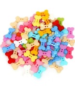 50 Dog Bone Buttons Colorful Jewelry Making Sewing Supplies Assorted Lot... - £4.73 GBP