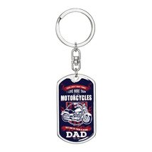 There Aren&#39;t Many Things Motorcycle Dad Swivel Keychain Dog Tag Stainless Steel  - £35.44 GBP