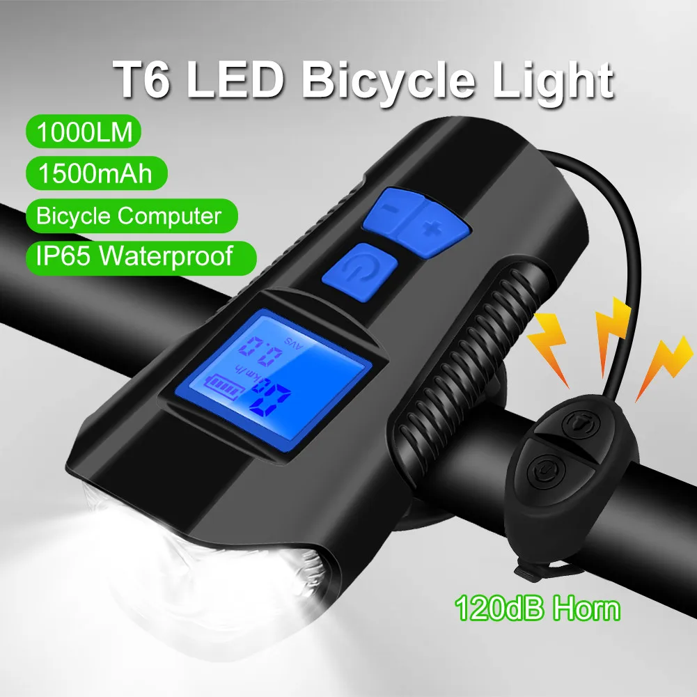 T6 LED Bicycle Light Front 1000Lumen USB Rechargeable Lamp Lantern Electric Bike - £8.92 GBP