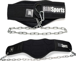 RIMSports  Dip Belt for Weight Lifting  Premium Weighted Belt in Black NEW - £19.92 GBP