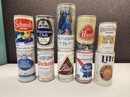 Lot Of 10 Vintage Metal Empty Beer Cans Pictured #8 - £10.53 GBP