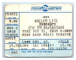 Bob Dylan Santana Concert Ticket Stub August 31 1993 Detroit Michigan - £29.64 GBP