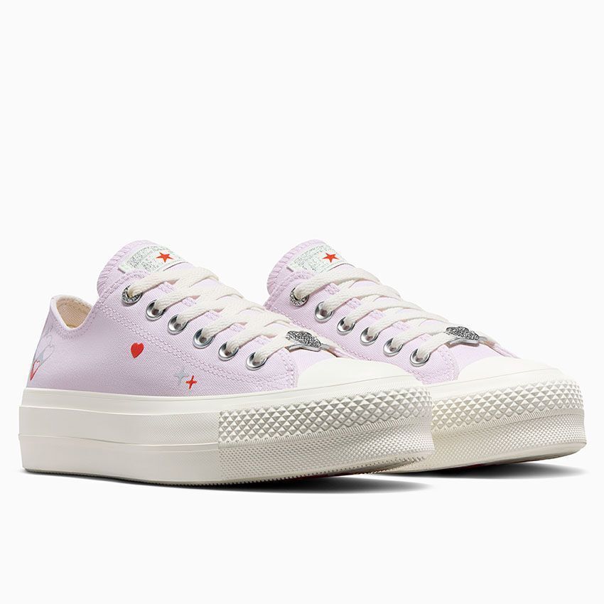 Primary image for Converse Chuck Taylor All Star Lift Y2K Heart Shoes, A09115C Multi Sizes Lilac D