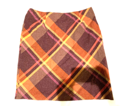 Vintage Newport News Skirt Womens 14W Plaid Wool Blend Side Slit 70s Eas... - £14.39 GBP