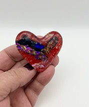 Handmade Dichroic Glass Heart Object de Arté Keepsake- “You Are Loved&quot; #337 - $45.00