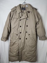 Lord &amp; Taylor Men M Long Khaki Puff Feather Down Coat The Man&#39;s Shop Vintage  - £141.32 GBP