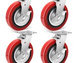 8" Heavy Duty Casters Wheels, Industrial Grade Polyurethane 6000LB Swive... - $118.75