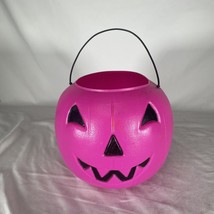 Halloween Bucket Norfolk Blow Mold Pumpkin Pink | General Foam Plastics ... - $8.56