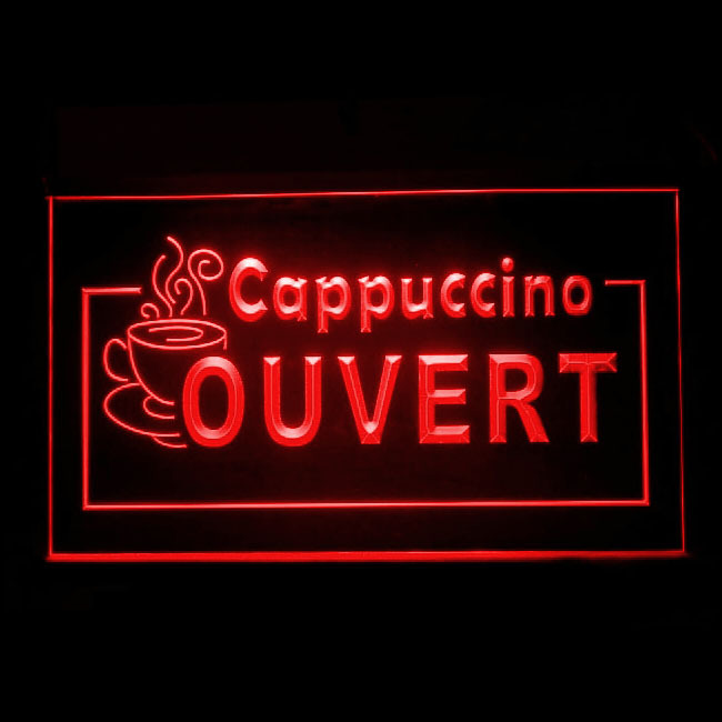 110225B OUVERT Cappuccino Coffee Cafe Brew Brown Sugar Display LED Light... - $21.99