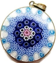 Mozaic Translucent Blues for Necklace Charm 925 Vintage Sterling Silver Pendant - £107.17 GBP