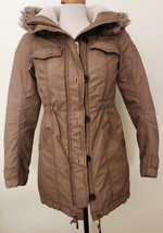Abercrombie Fitch Jacket Brown Womens Military Sherpa Parka Field Anorak... - £23.18 GBP