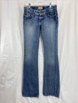 BKE Starlite 18 Women&#39;s Size 26x35 .5 Blue Stretch Denim Jeans Faded Distressed - £21.61 GBP