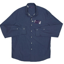 NEW $495 Ralph Lauren Purple Label Shirt!  XXL  (17.5)  Blue Birds Eye   Italy - £172.09 GBP