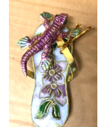 Alsan Victorian Enameling Cloisonné ornament flip flop 3 3/8” x 1 1/4” g... - €13,89 EUR