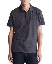 Calvin Klein Mens Striped Monogram Logo Polo in Black Beauty_XL - $29.99