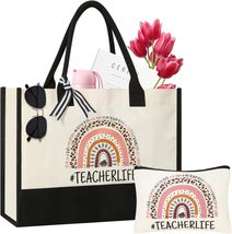 Teacher Gifts for Women, Teacher Appreciation Gifts, Teacher Canvas Tote Bag wit - £21.95 GBP