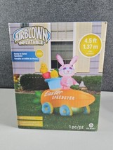 Bunny In Speedster carrot car Rabbit Gemmy Airblown Inflatable LED Yard ... - $25.96
