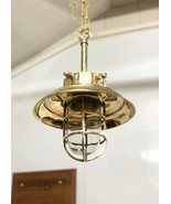Explosion Proof Brass Cage Ceiling Light with Brass Chain - $188.46