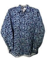 Ilio Erma Womens 1990&#39;s M Floral Print Button Up Long Sleeve Shirt Shoul... - $24.95
