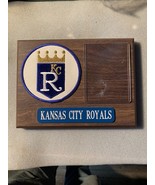 Vintage Kansas City Royals Baseball card plaque 4&quot; Patch 8&quot; by 6&quot; wood d... - $379.94 MXN