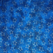 Stars Fabric Heart of America Glitter Fabric Traditions Silver Blue By the Yard - £7.98 GBP