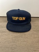 Vtg Top Gun Hat Blue OSFM Cap Snapback Paramount Pictures Maverick 1986 USA Made - £23.43 GBP