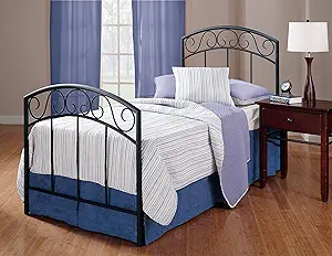 Furniture Wendell Bed Set With Rails, Twin, Textured Black - $444.99