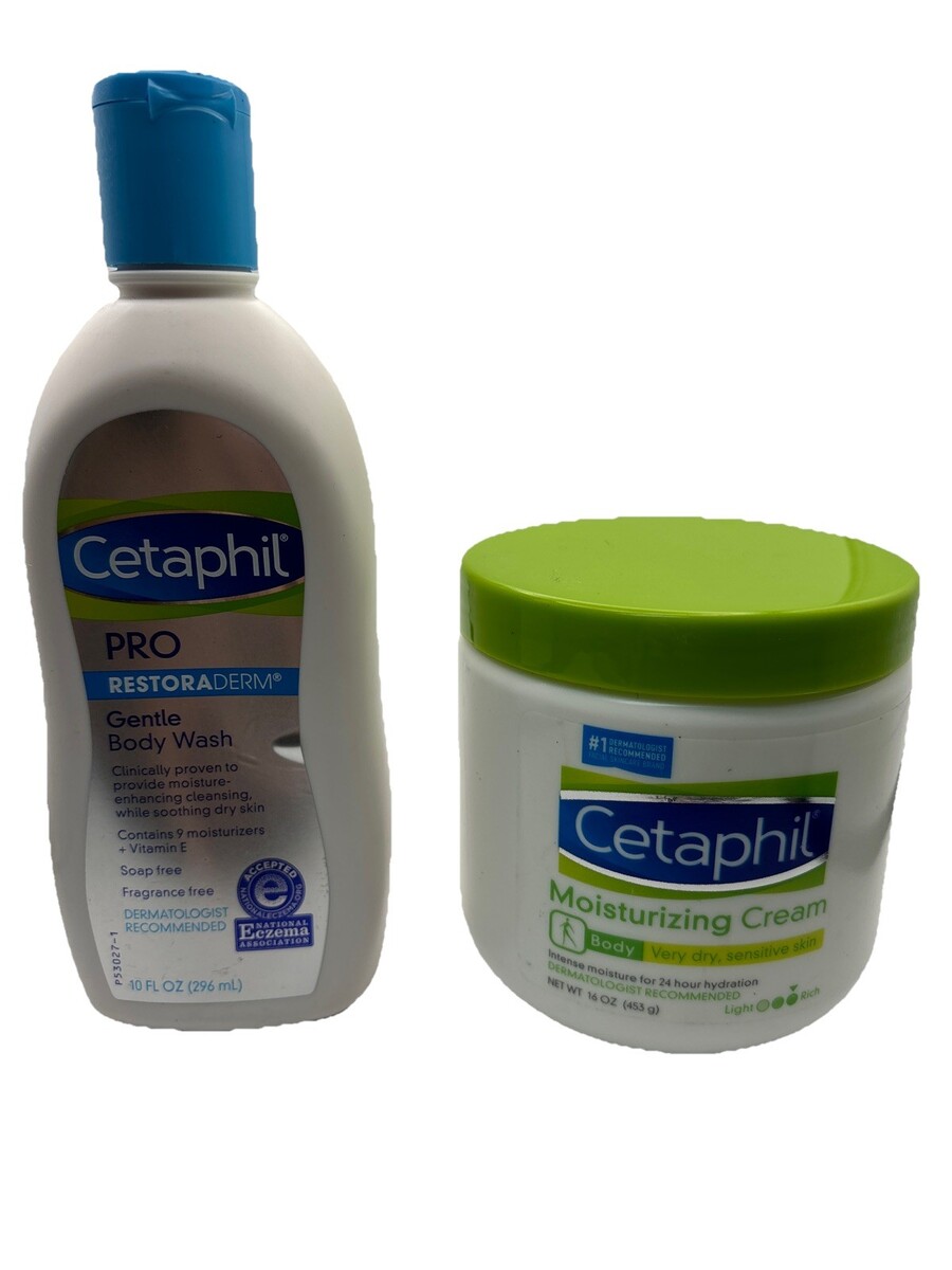 BUNDLE! Cetaphil ultra gentle body wash fragrance free & Moisturizing Cream