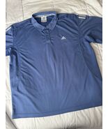 Adidas Shirt Mens Medium Blue Climacool Short Sleeve Logo Golf Polo Perf... - $16.47