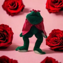 Ganz Frog Prince Charming Green Red Cape Plush Stuffed Animal Toy Valent... - $16.34