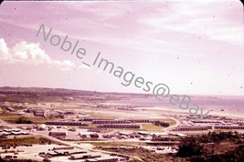 1956 Aerial View Military Base and Airfield Okinawa Japan Ektachrome 35mm Slide - £3.08 GBP