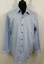 Tasso Elba Long Sleeve Business Dress Casual Shirt Mens XL Blue White Macy&#39;s - £16.69 GBP