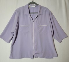 K C Studio Womens Lab/Scrub Jacket Sz.18W Front Zip Lavender Zip Pockets - £12.73 GBP