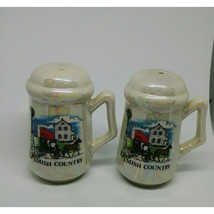 Ceramic Amish Country Scene Salt and Pepper Shakers - £3.58 GBP
