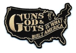 Embroidered Iron On Patch - God Guns &amp; Guts is What Built America 4&quot; Patch - £6.31 GBP