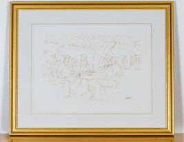 Original Untitled Felt Pen Sketch by Christian Jequel Framed Gorgeous - $1,187.25